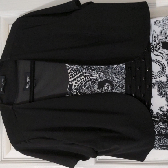 Perceptions New York Women's 2 Piece Dress and Light Jacket Cover. Size 16 - Picture 2 of 6